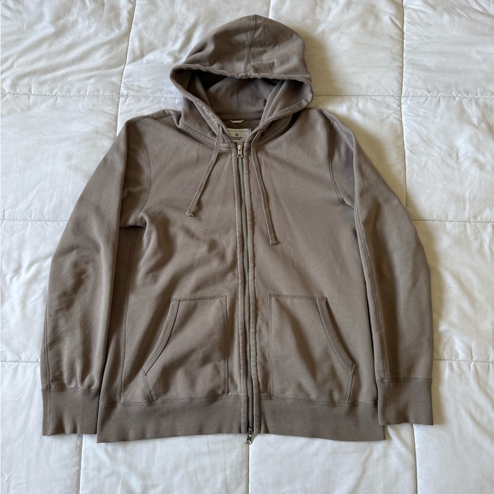 Reigning Champ Zip-Up Hoodie in Taupe